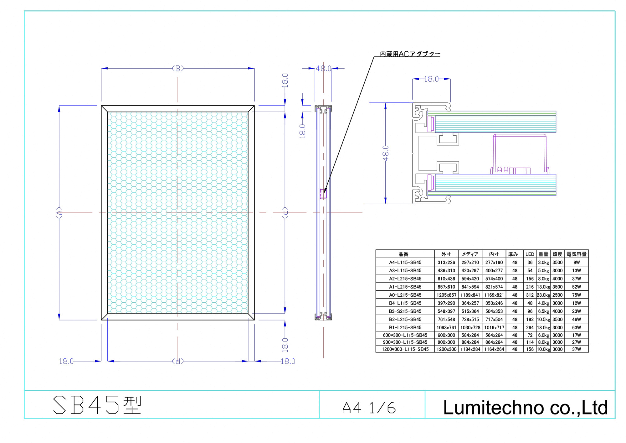 LEDライトパネル両面型SB45型