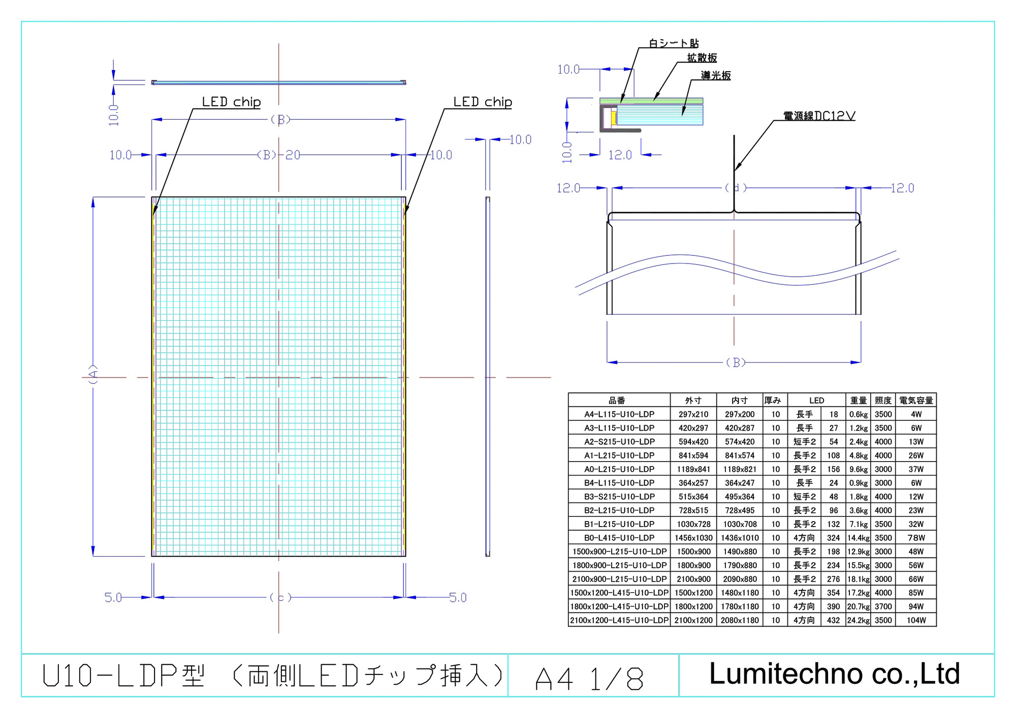 LEDライトシートU10-LDP
