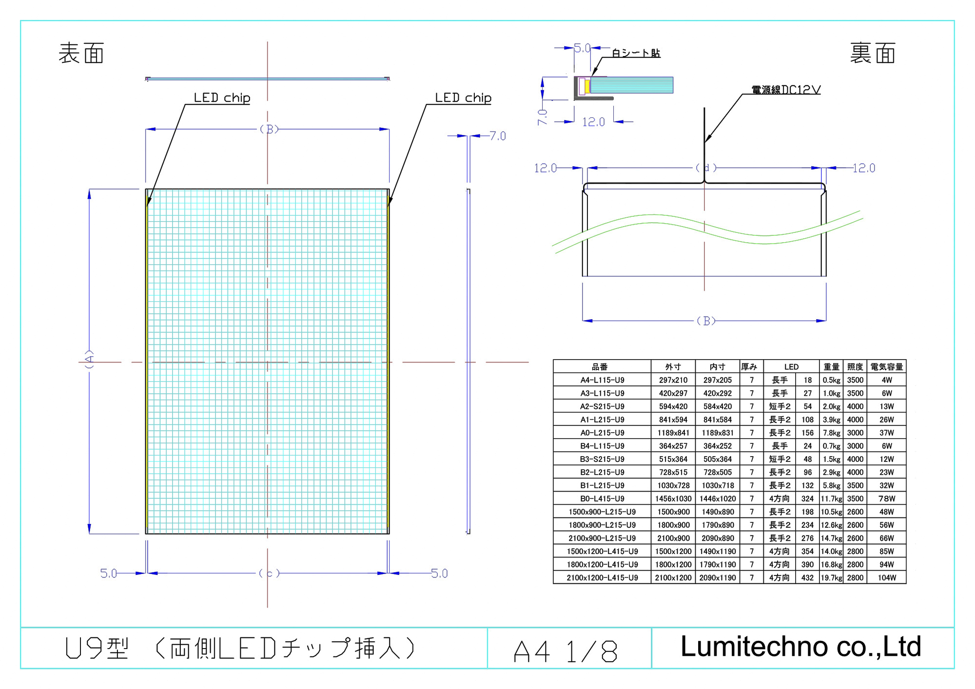 LEDライトシートU9